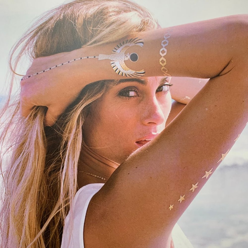 Golden Temp Metallic Gold & Silver Tattoos NEW